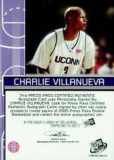 2005 Press Pass Power Pick Autographs #CV Charlie Villanueva back image