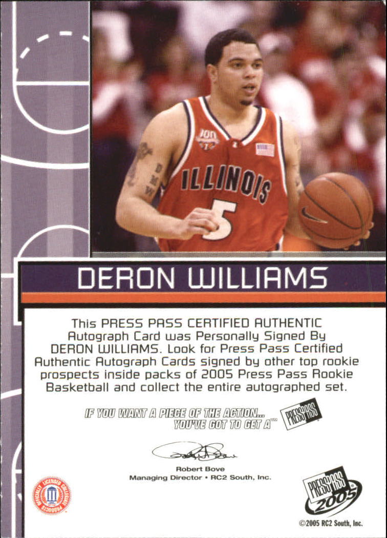 2005 Press Pass Power Pick Autographs #DW Deron Williams back image
