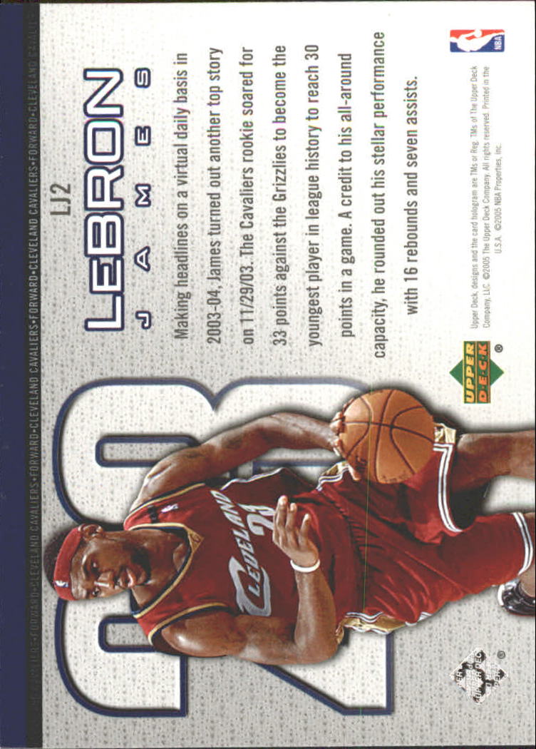 2005-06 Upper Deck LeBron James #LJ2 LeBron James back image