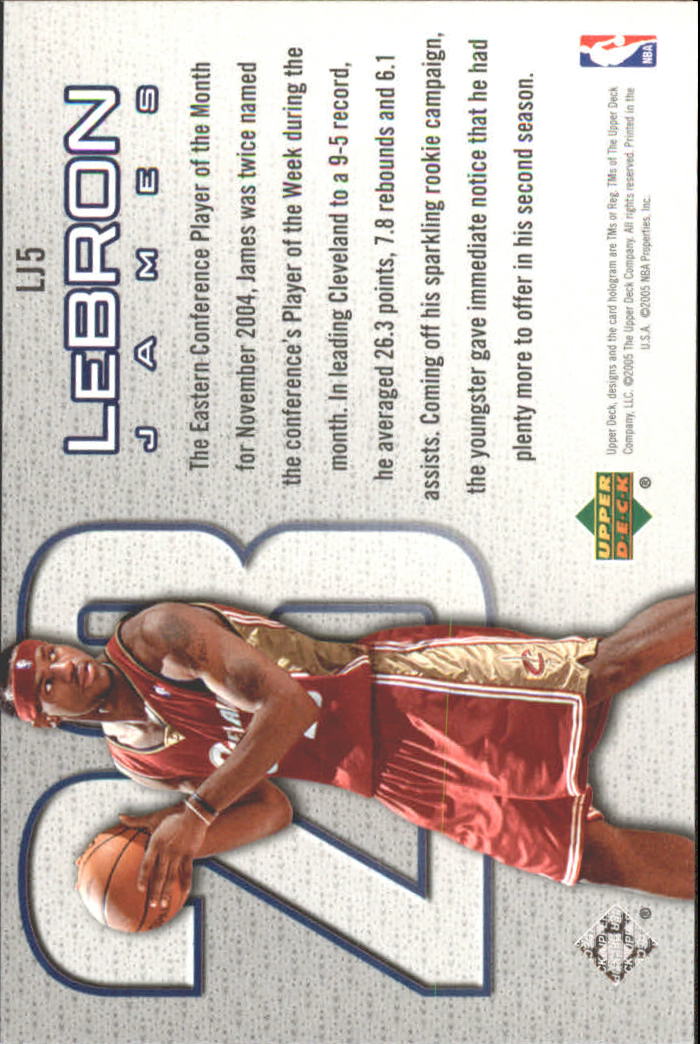 2005-06 Upper Deck LeBron James #LJ5 LeBron James back image