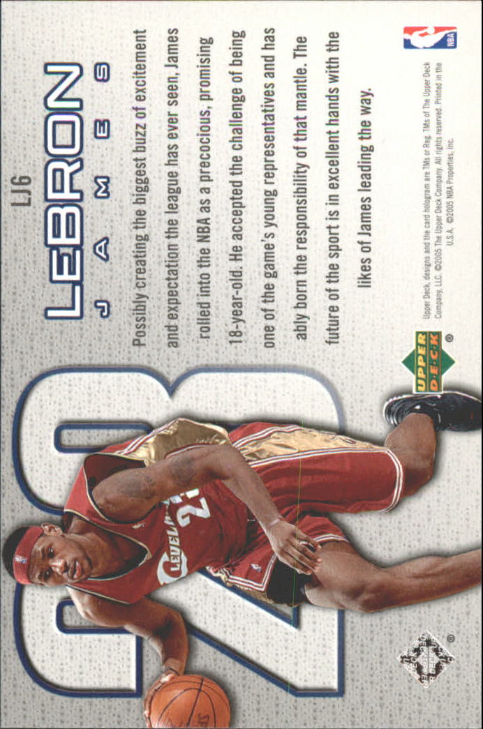 2005-06 Upper Deck LeBron James #LJ6 LeBron James back image
