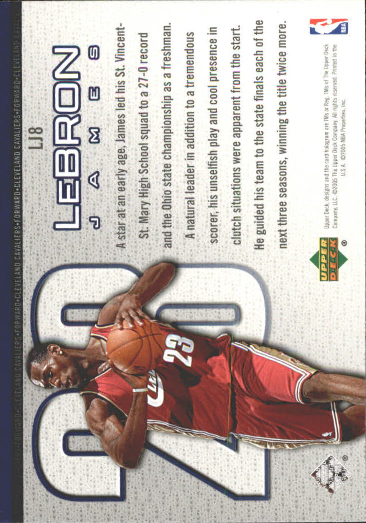 2005-06 Upper Deck LeBron James #LJ8 LeBron James back image