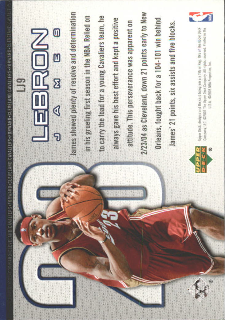 2005-06 Upper Deck LeBron James #LJ9 LeBron James back image