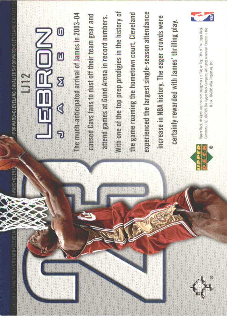 2005-06 Upper Deck LeBron James #LJ12 LeBron James back image