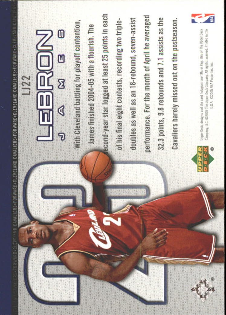 2005-06 Upper Deck LeBron James #LJ22 LeBron James back image