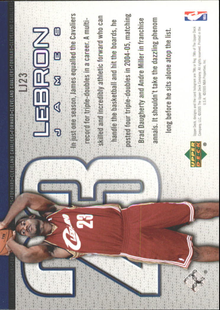 2005-06 Upper Deck LeBron James #LJ23 LeBron James back image