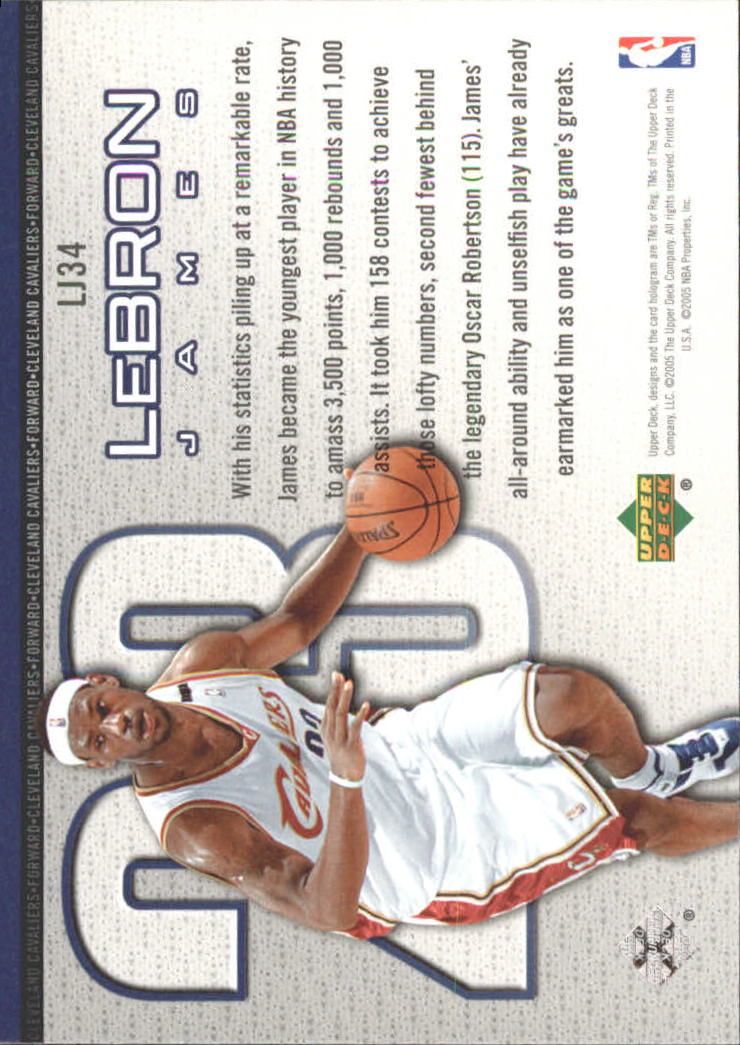 2005-06 Upper Deck LeBron James #LJ34 LeBron James back image