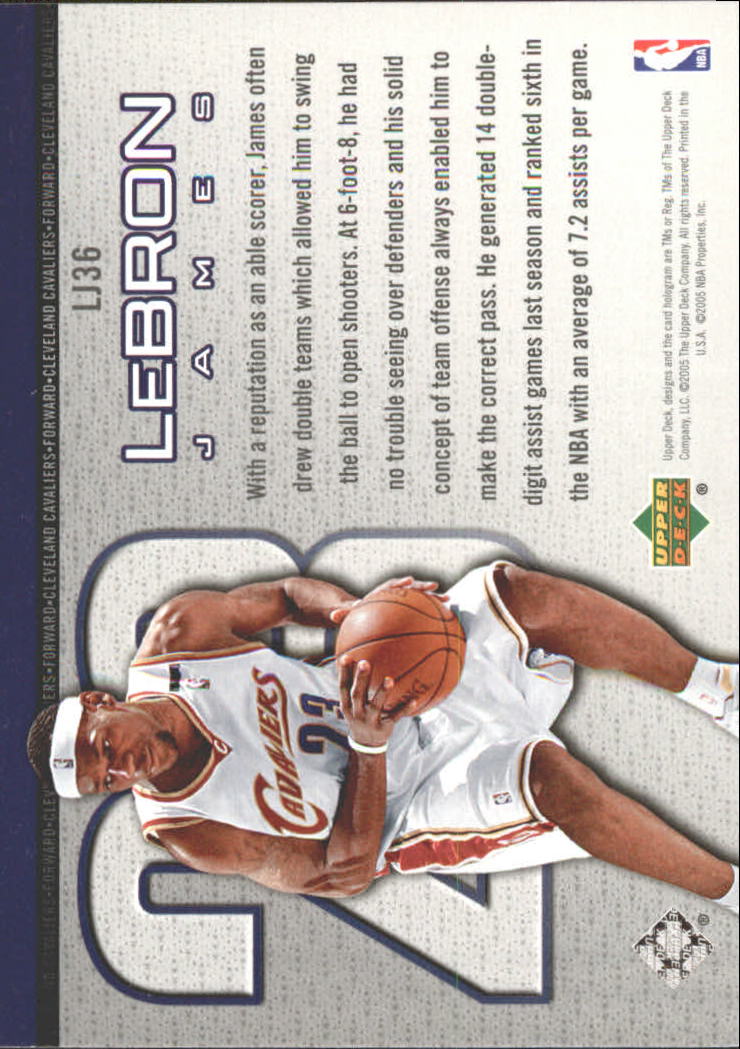 2005-06 Upper Deck LeBron James #LJ36 LeBron James back image