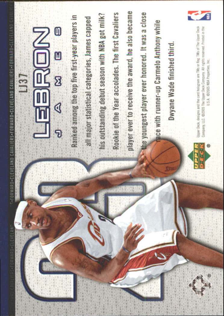 2005-06 Upper Deck LeBron James #LJ37 LeBron James back image