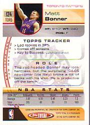 2005-06 Topps Total #124 Matt Bonner back image