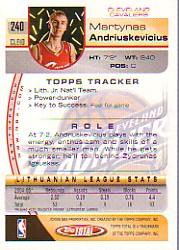 2005-06 Topps Total #240 Martynas Andriuskevicius RC back image