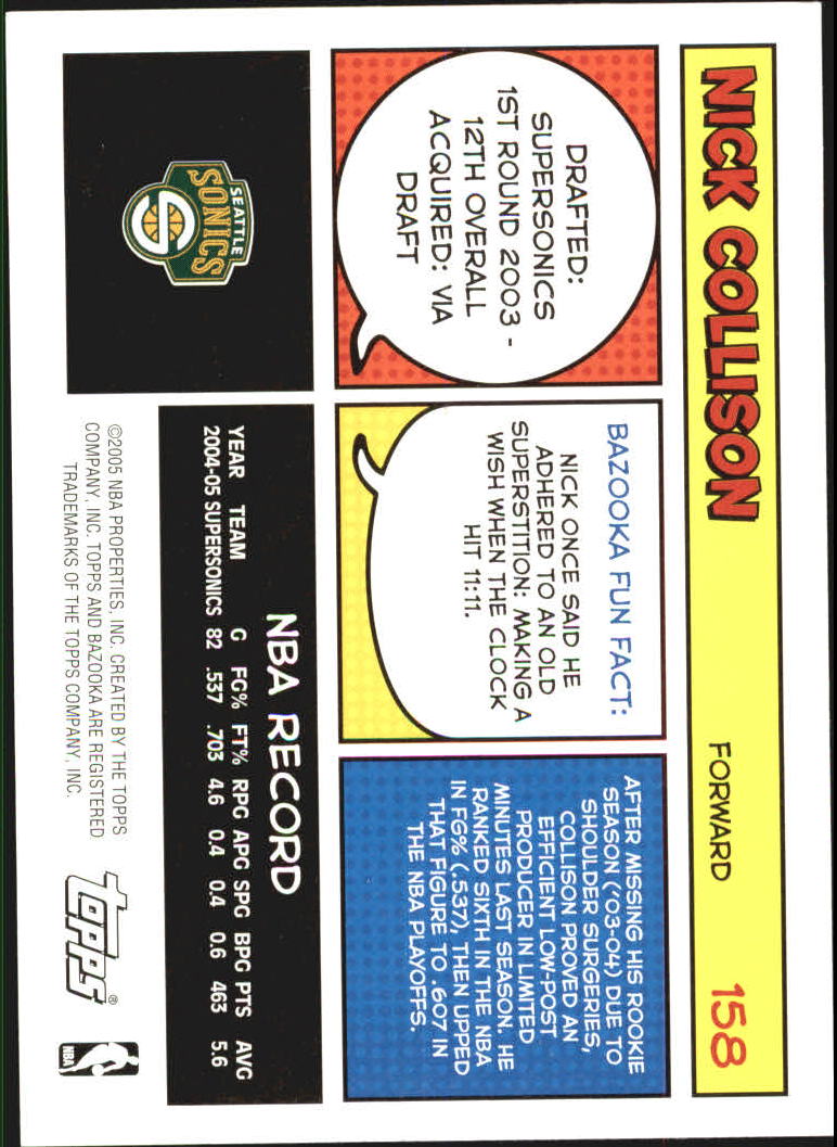 B6670- 2005-06 Bazooka Bk Card #s 1-220 +Inserts -You Pick- 15+ FREE US SHIP - Picture 313 of 441