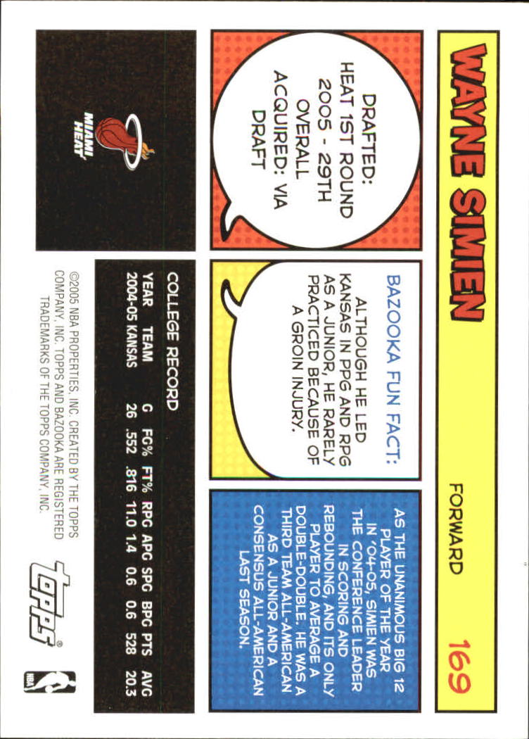 B6670- 2005-06 Bazooka Bk Card #s 1-220 +Inserts -You Pick- 15+ FREE US SHIP - Picture 335 of 441