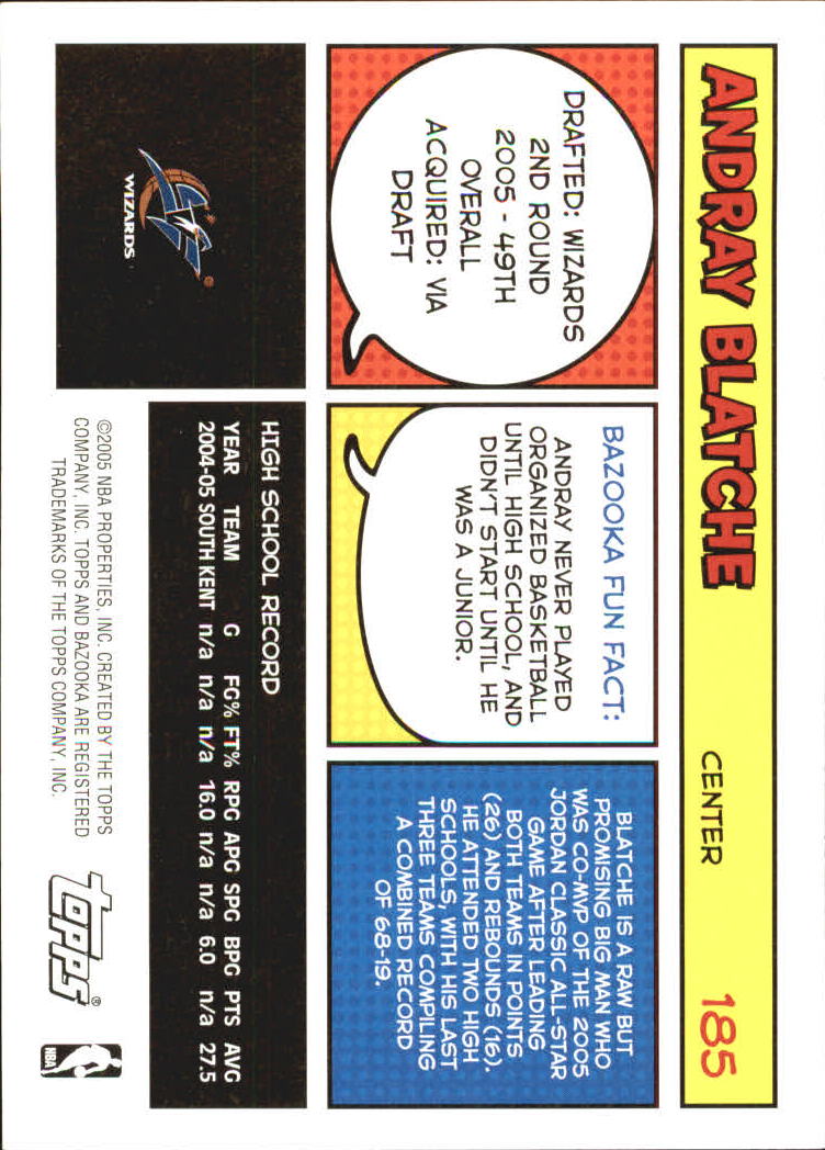B6670- 2005-06 Bazooka Bk Card #s 1-220 +Inserts -You Pick- 15+ FREE US SHIP - Picture 367 of 441