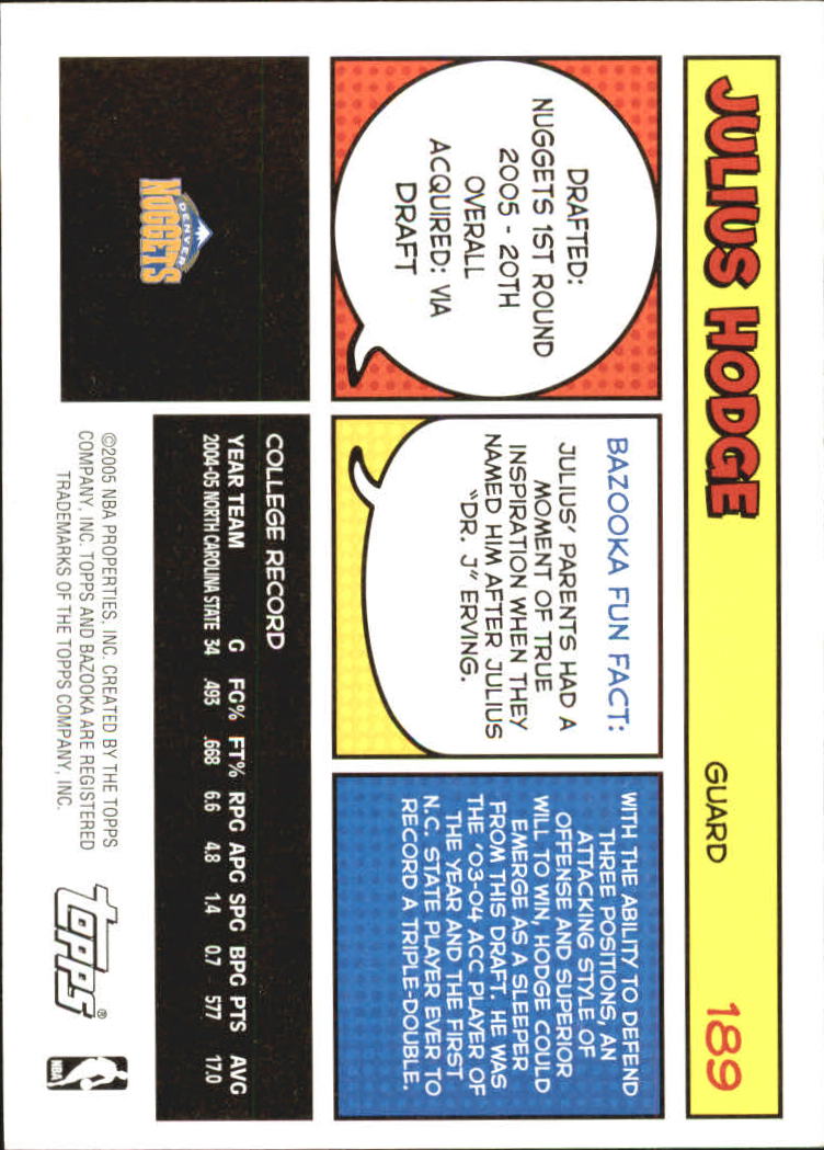 B6670- 2005-06 Bazooka Bk Card #s 1-220 +Inserts -You Pick- 15+ FREE US SHIP - Picture 375 of 441