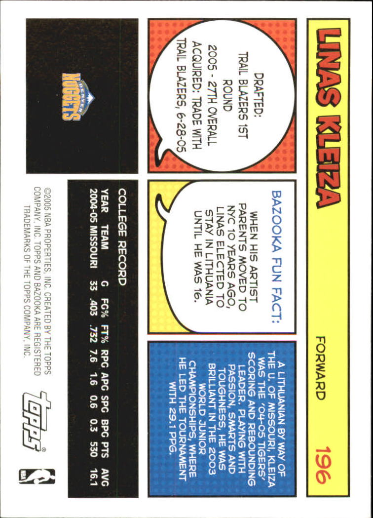 B6670- 2005-06 Bazooka Bk Card #s 1-220 +Inserts -You Pick- 15+ FREE US SHIP - Picture 387 of 441