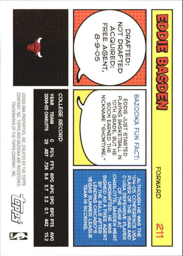 B6670- 2005-06 Bazooka Bk Card #s 1-220 +Inserts -You Pick- 15+ FREE US SHIP - Picture 417 of 441