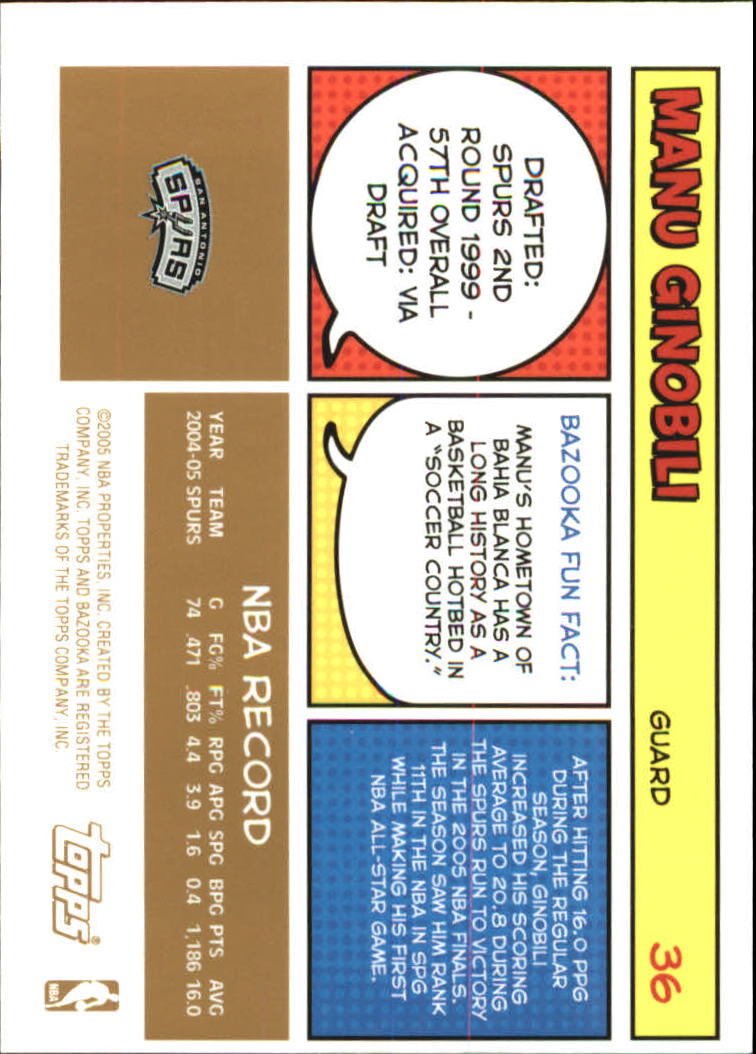 B6670- 2005-06 Bazooka Gold Basketball Cards 1-220 -You Pick- 15+ FREE US SHIP - Picture 71 of 409