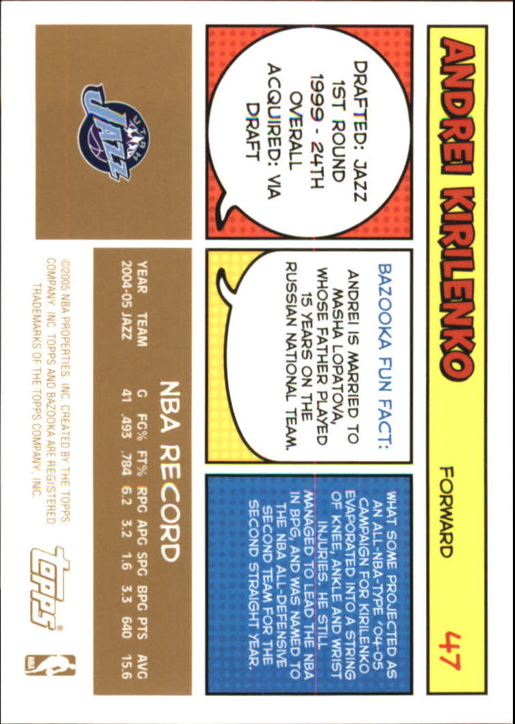 B6670- 2005-06 Bazooka Gold Basketball Cards 1-220 -You Pick- 15+ FREE US SHIP - Picture 89 of 409