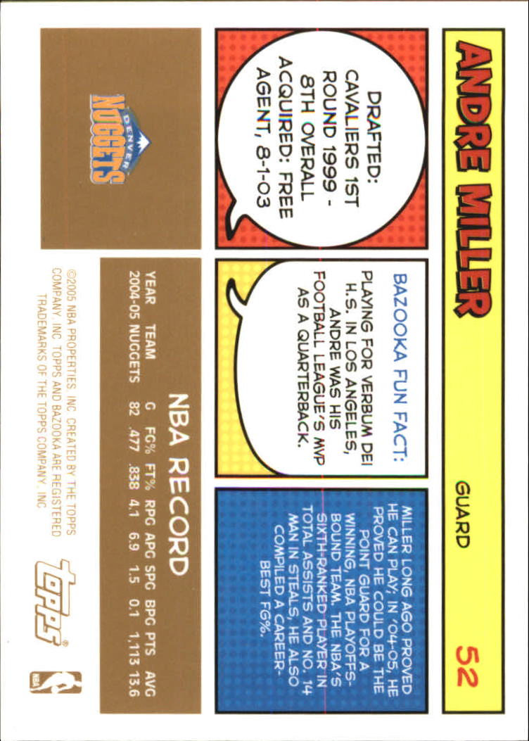 B6670- 2005-06 Bazooka Gold Basketball Cards 1-220 -You Pick- 15+ FREE US SHIP - Picture 97 of 409