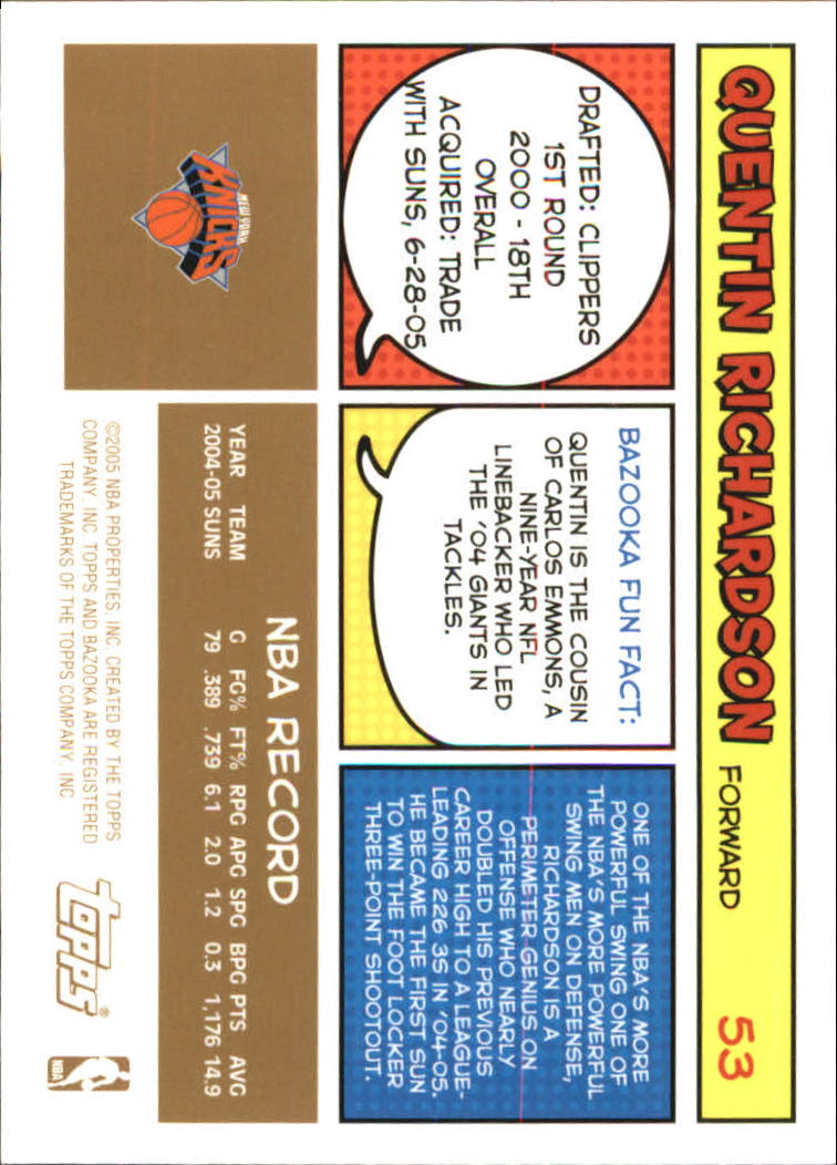 B6670- 2005-06 Bazooka Gold Basketball Cards 1-220 -You Pick- 15+ FREE US SHIP - Picture 99 of 409