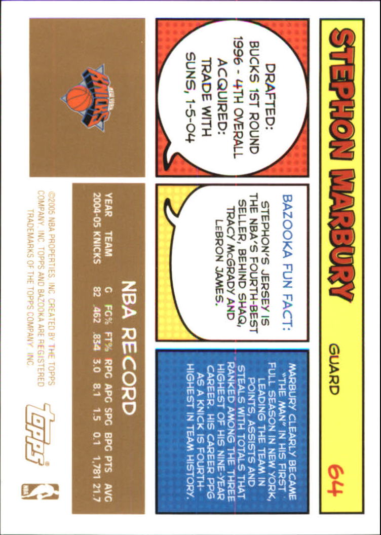 B6670- 2005-06 Bazooka Gold Basketball Cards 1-220 -You Pick- 15+ FREE US SHIP - Picture 121 of 409