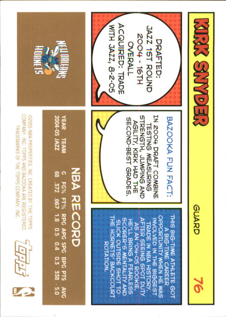 B6670- 2005-06 Bazooka Gold Basketball Cards 1-220 -You Pick- 15+ FREE US SHIP - Picture 143 of 409