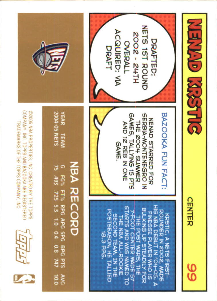 B6670- 2005-06 Bazooka Gold Basketball Cards 1-220 -You Pick- 15+ FREE US SHIP - Picture 185 of 409