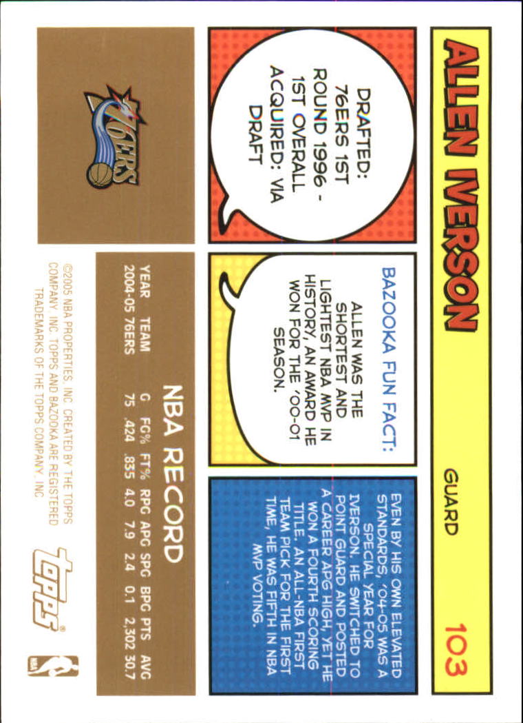 B6670- 2005-06 Bazooka Gold Basketball Cards 1-220 -You Pick- 15+ FREE US SHIP - Picture 193 of 409