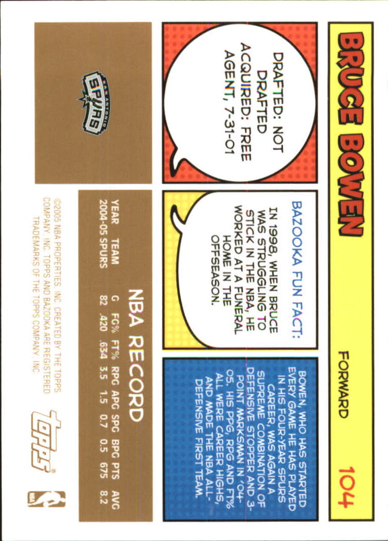 B6670- 2005-06 Bazooka Gold Basketball Cards 1-220 -You Pick- 15+ FREE US SHIP - Picture 195 of 409