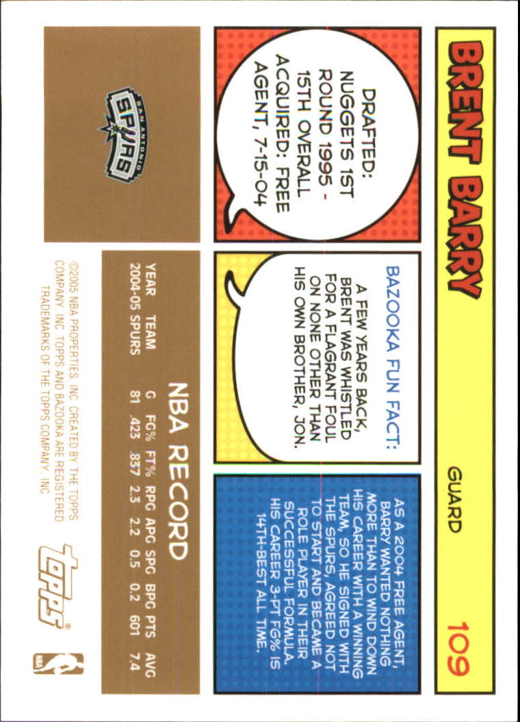 B6670- 2005-06 Bazooka Gold Basketball Cards 1-220 -You Pick- 15+ FREE US SHIP - Picture 203 of 409