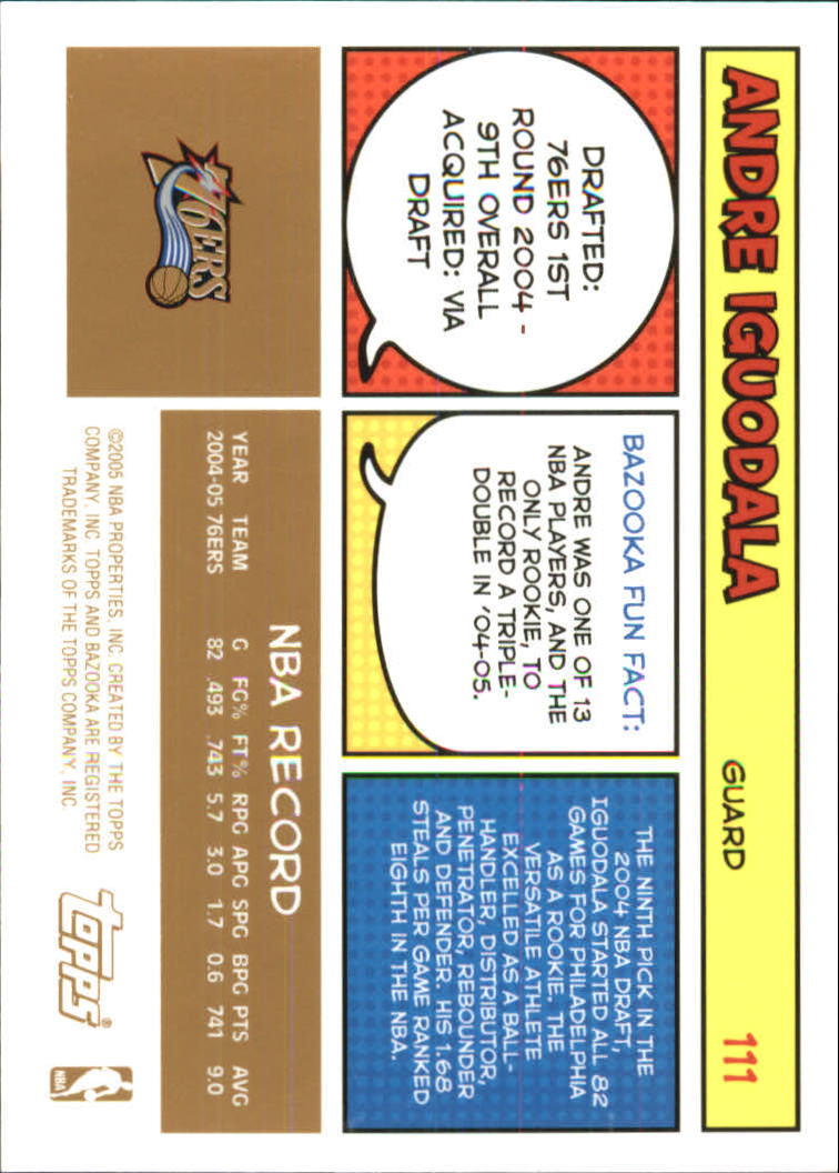 2005-06 Bazooka Gold #111 Andre Iguodala back image