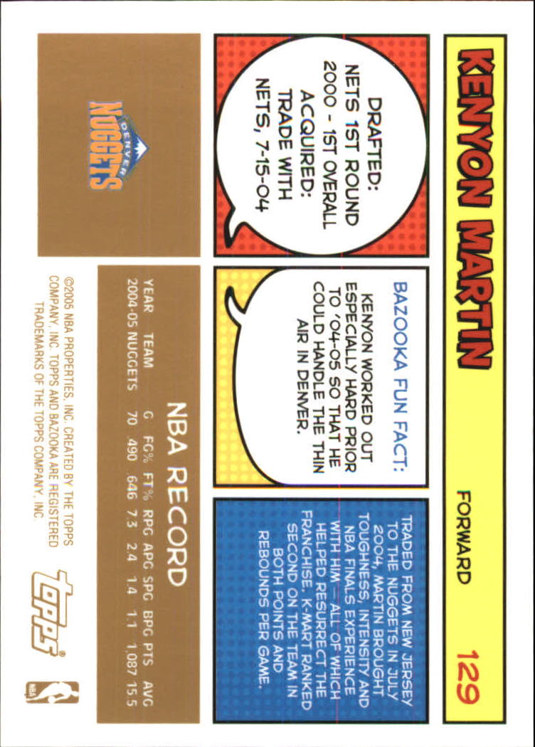 B6670- 2005-06 Bazooka Gold Basketball Cards 1-220 -You Pick- 15+ FREE US SHIP - Picture 239 of 409