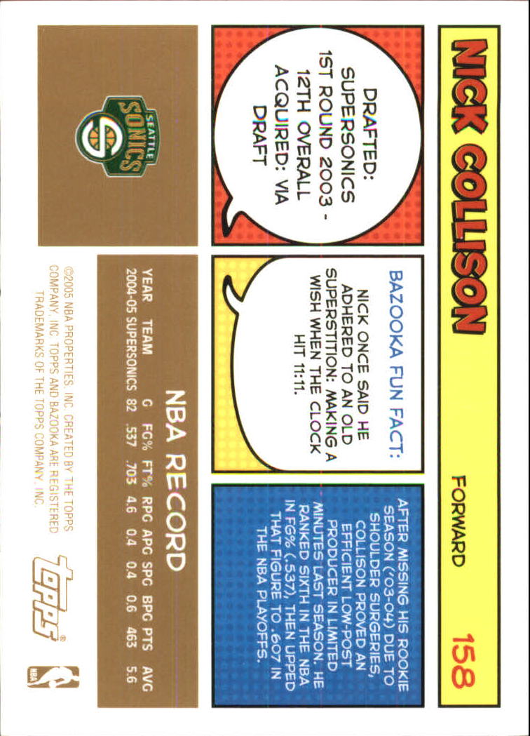 B6670- 2005-06 Bazooka Gold Basketball Cards 1-220 -You Pick- 15+ FREE US SHIP - Picture 296 of 409