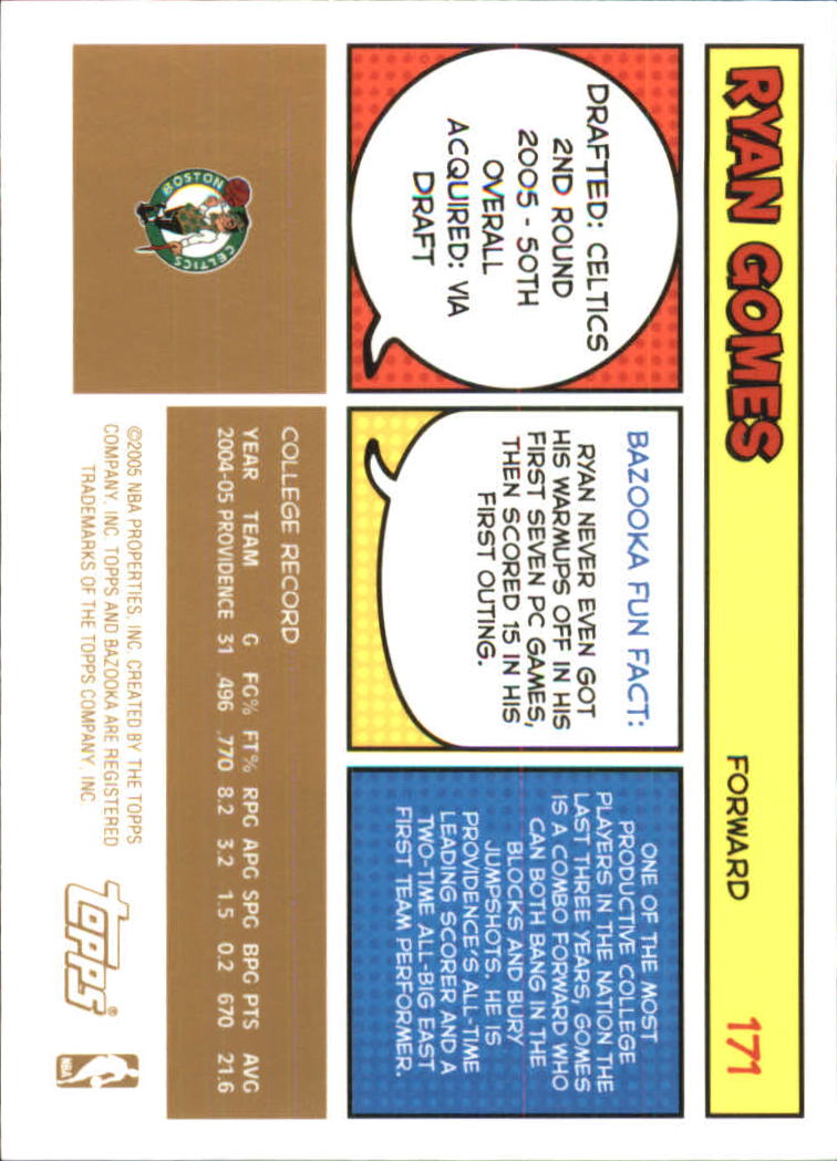 B6670- 2005-06 Bazooka Gold Basketball Cards 1-220 -You Pick- 15+ FREE US SHIP - Picture 320 of 409
