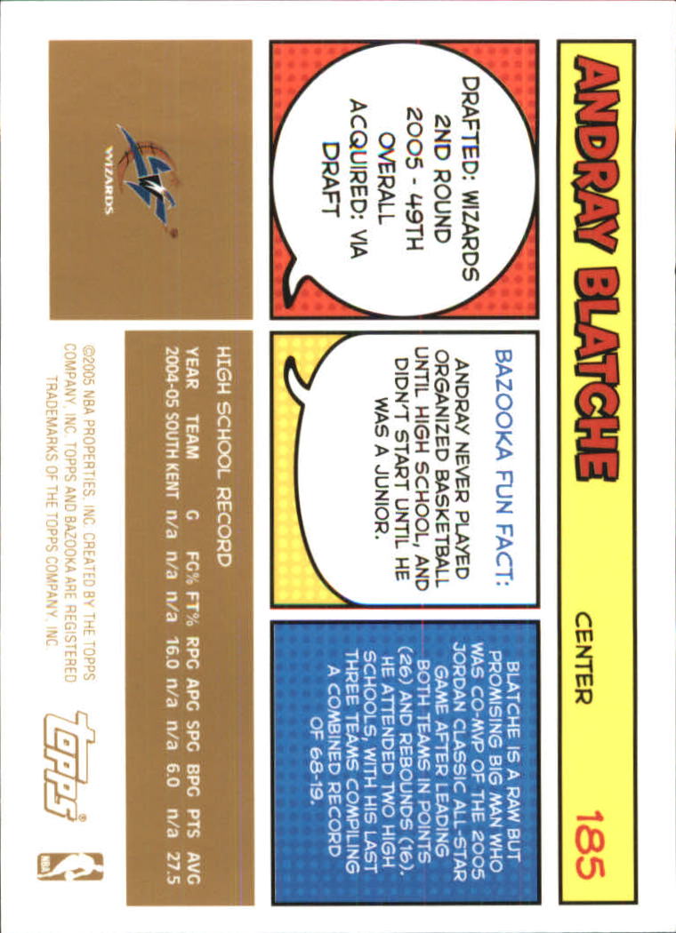 B6670- 2005-06 Bazooka Gold Basketball Cards 1-220 -You Pick- 15+ FREE US SHIP - Picture 346 of 409