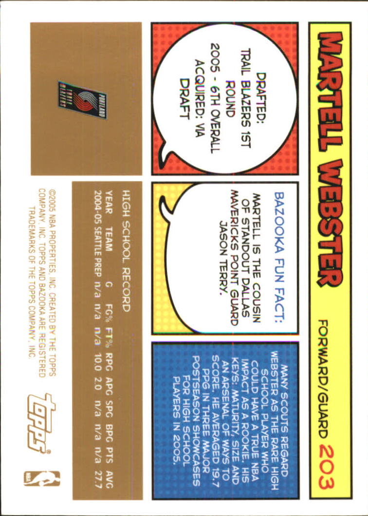B6670- 2005-06 Bazooka Gold Basketball Cards 1-220 -You Pick- 15+ FREE US SHIP - Picture 377 of 409