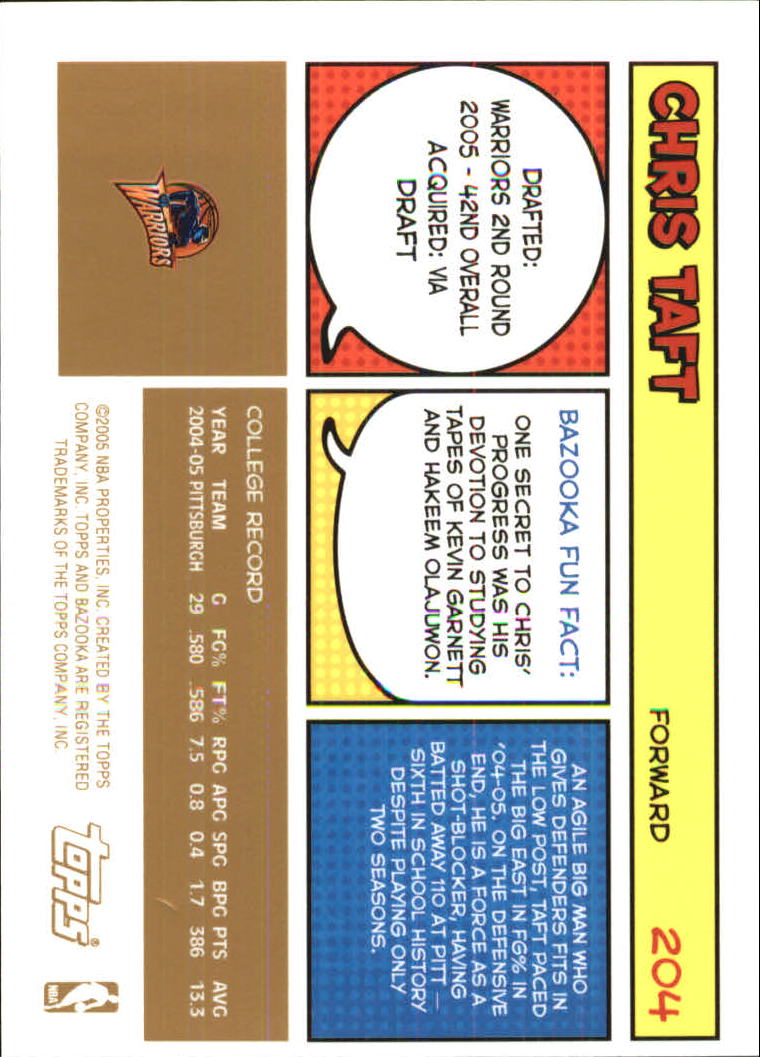 B6670- 2005-06 Bazooka Gold Basketball Cards 1-220 -You Pick- 15+ FREE US SHIP - Picture 379 of 409