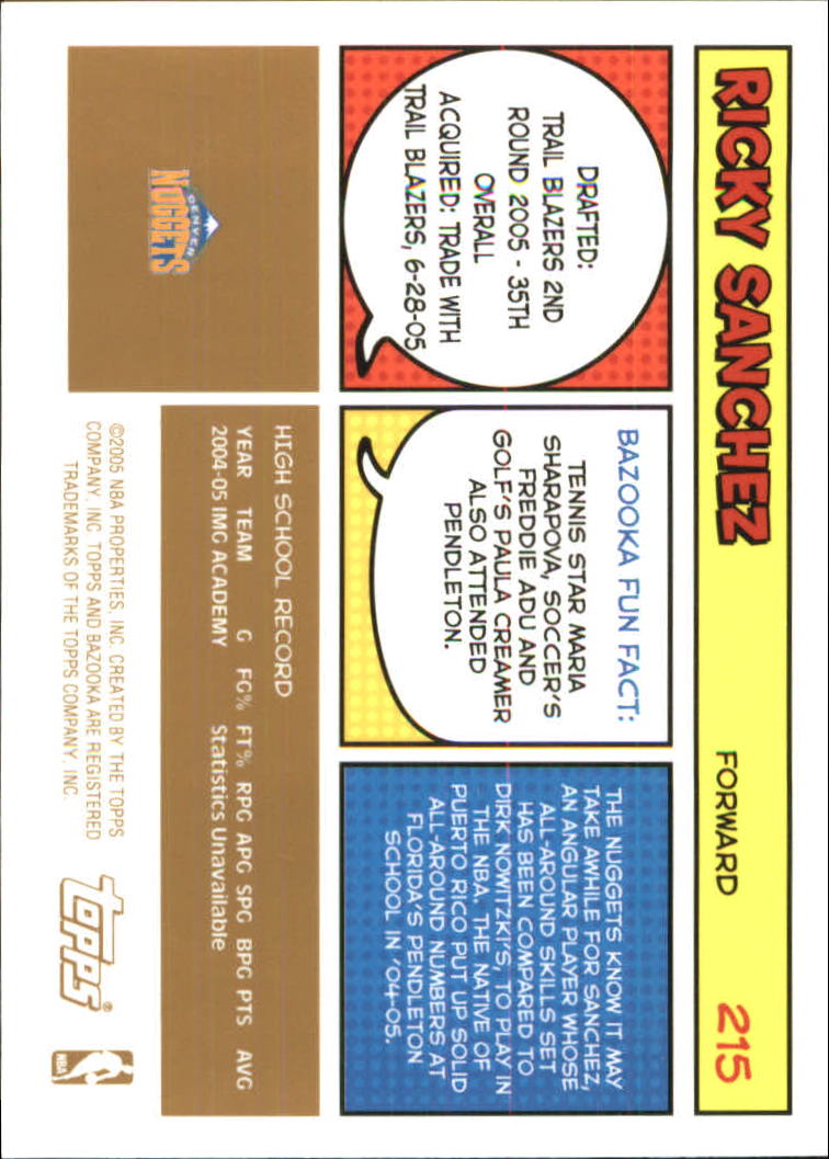 B6670- 2005-06 Bazooka Gold Basketball Cards 1-220 -You Pick- 15+ FREE US SHIP - Picture 401 of 409