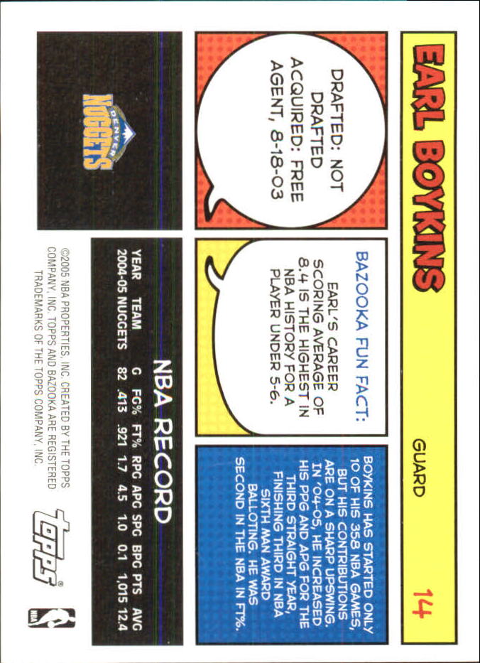 B6670- 2005-06 Bazooka Minis Basketball #s 1-220 -You Pick- 15+ FREE US SHIP - Picture 7 of 419