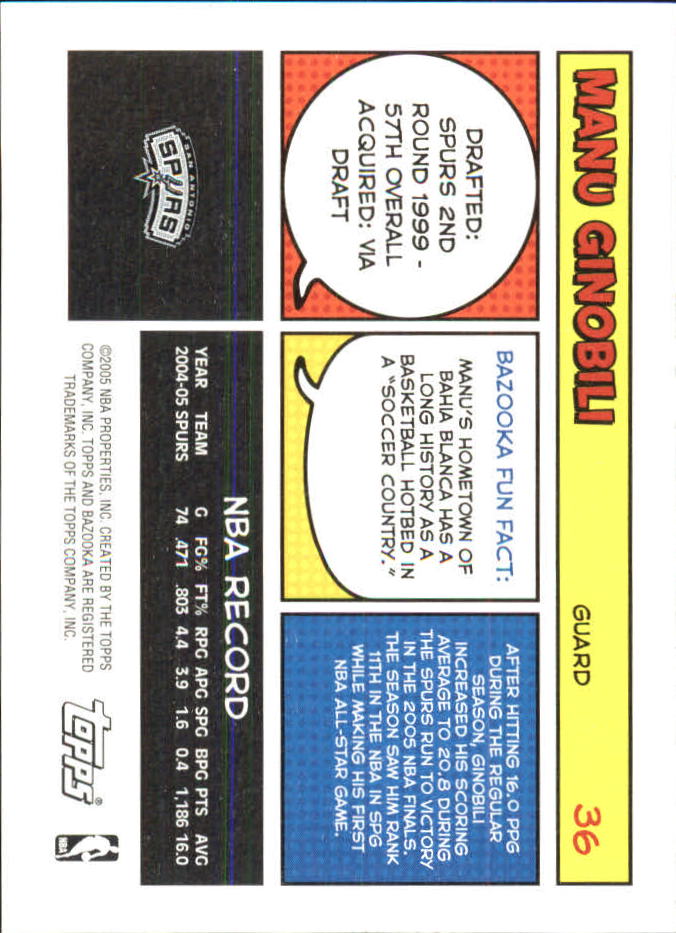 B6670- 2005-06 Bazooka Minis Basketball #s 1-220 -You Pick- 15+ FREE US SHIP - Picture 389 of 419