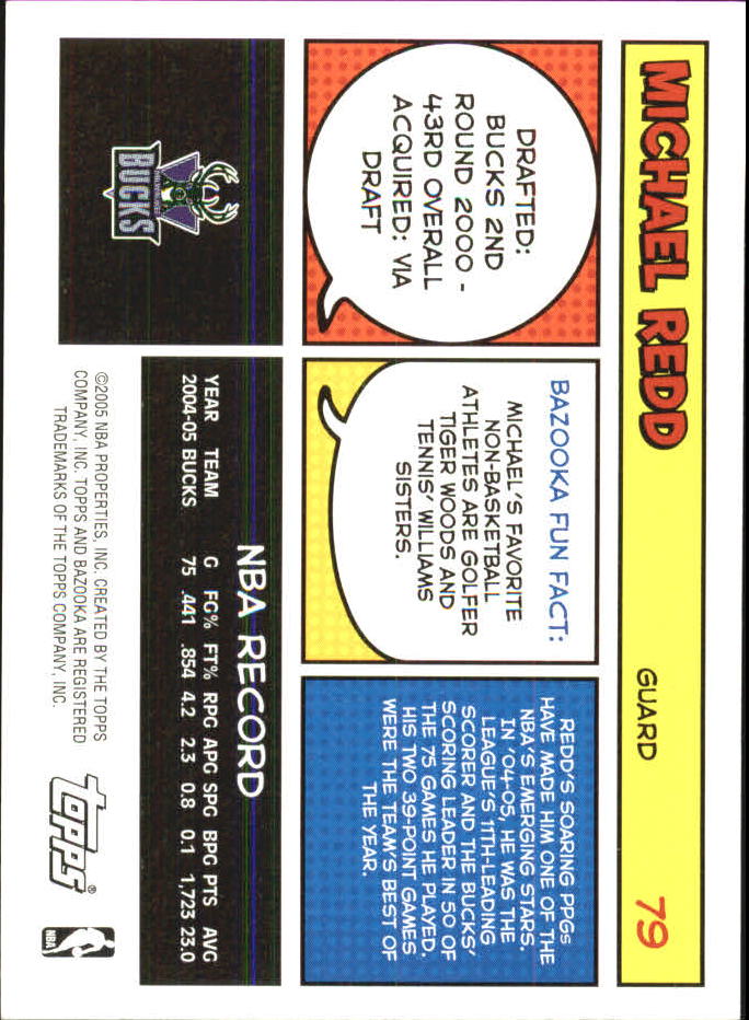 2005-06 Bazooka Minis #79 Michael Redd back image