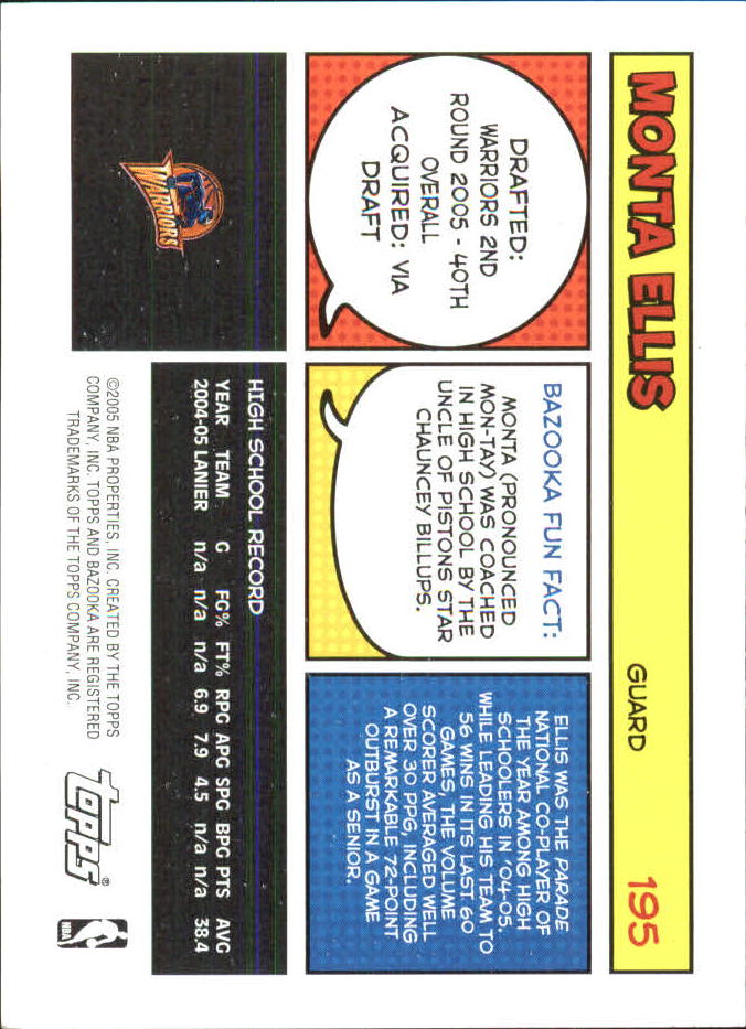 B6670- 2005-06 Bazooka Minis Basketball #s 1-220 -You Pick- 15+ FREE US SHIP - Picture 399 of 419