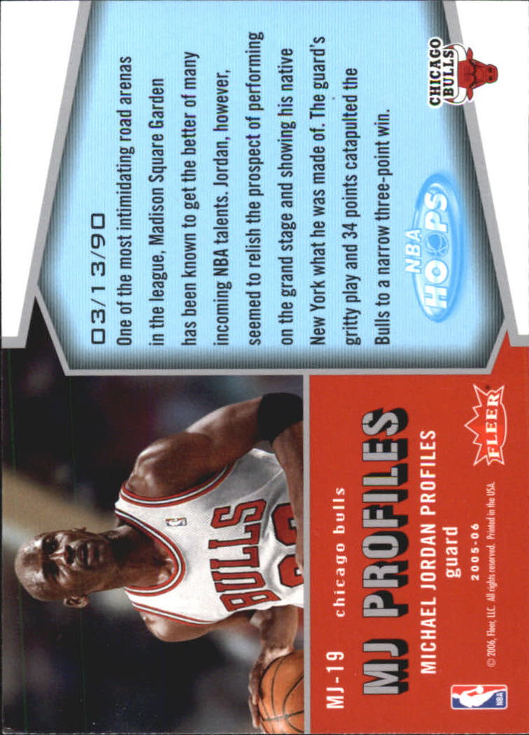 2005-06 Hoops MJ Profiles #MJ19 Michael Jordan back image