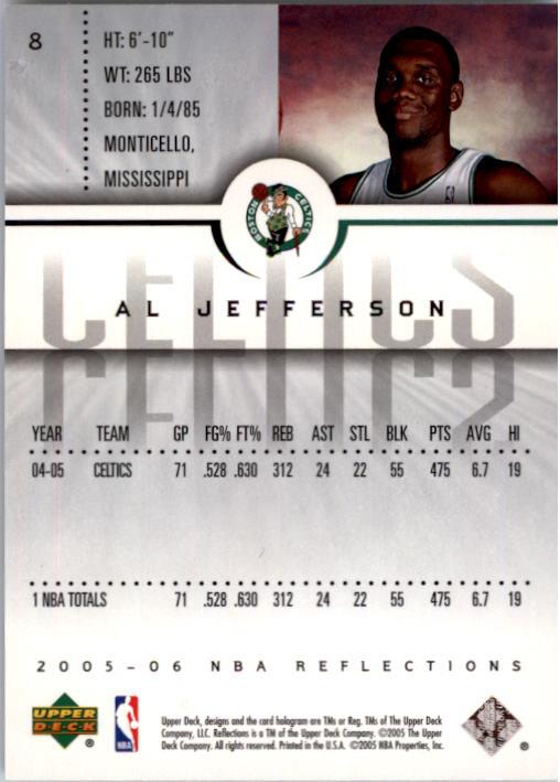 2005-06 Reflections #8 Al Jefferson back image