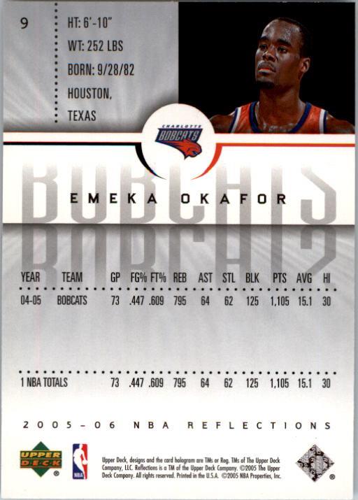 2005-06 Reflections #9 Emeka Okafor back image