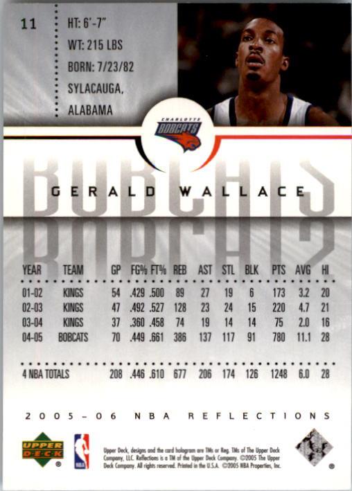2005-06 Reflections #11 Gerald Wallace back image
