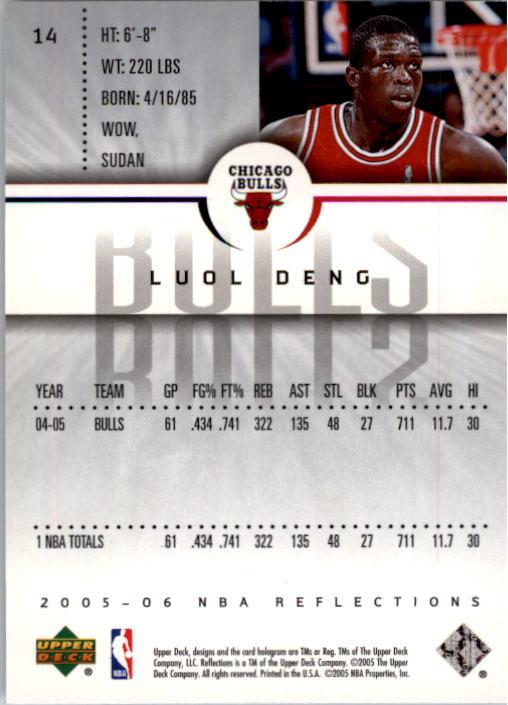 2005-06 Reflections #14 Luol Deng back image