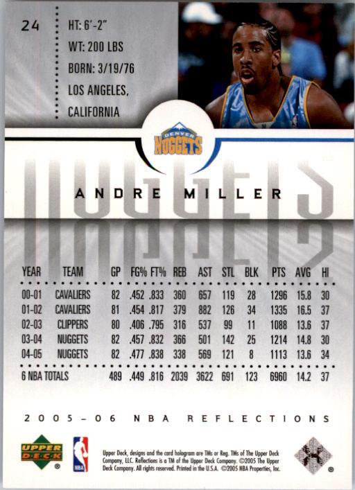 2005-06 Reflections #24 Andre Miller back image