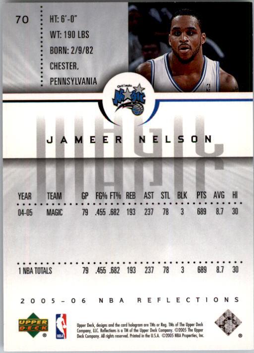 2005-06 Reflections #70 Jameer Nelson back image